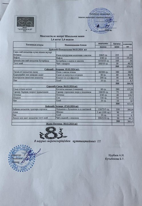 Ас мәзірі 04.03.2024-07.03.2024