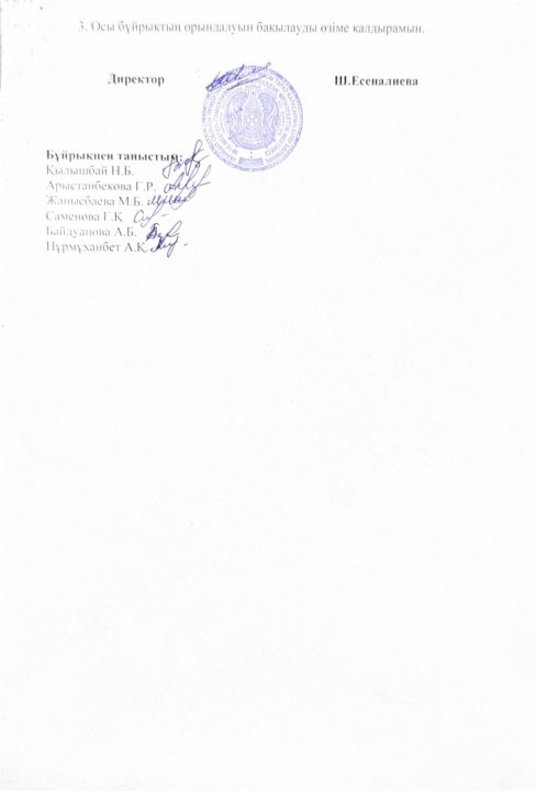 Сыбайлас жемқорлық тәуекелдеріне ішкі талдау жүргізу туралы бұйрық