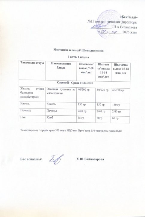 01.04.2026 Ас мәзірі